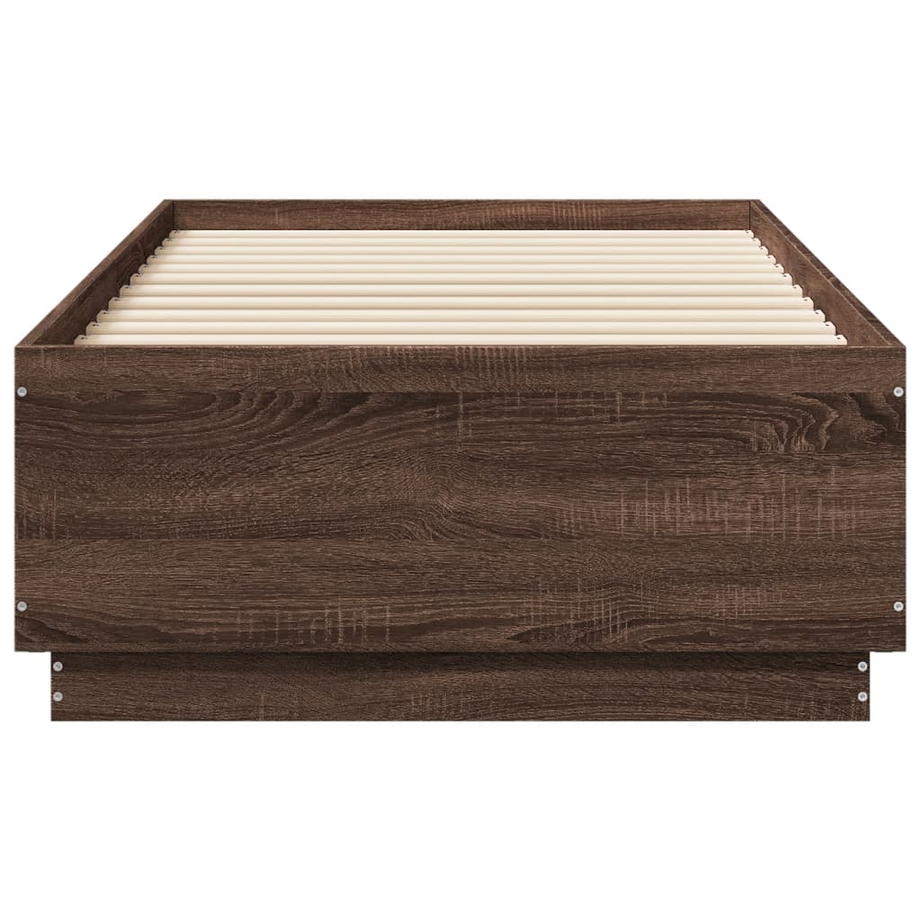 Cadre de lit avec LED sans matelas chêne marron 90x190 cm - XIOS