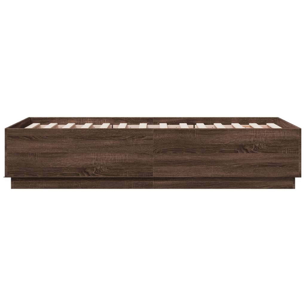 Cadre de lit avec LED sans matelas chêne marron 90x190 cm - XIOS