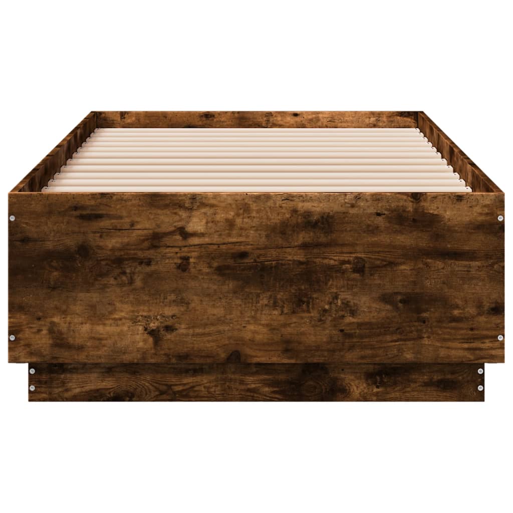 Cadre de lit avec LED sans matelas chêne fumé 75x190 cm - XIOS