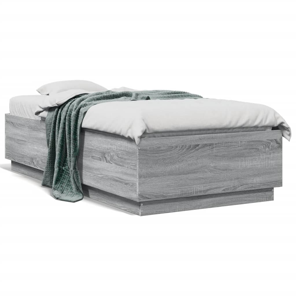 Cadre de lit avec LED sans matelas sonoma gris 75x190 cm - XIOS