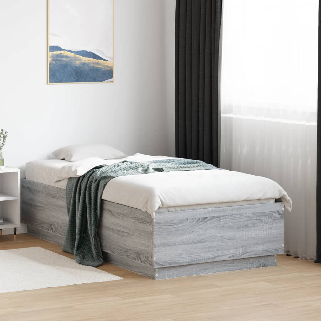 Cadre de lit avec LED sans matelas sonoma gris 75x190 cm - XIOS
