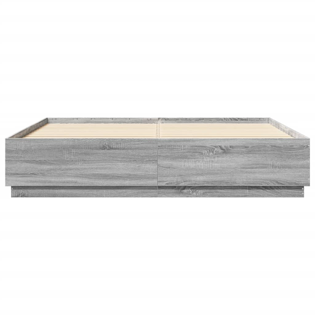 Cadre de lit sans matelas sonoma gris 200x200 cm - XIOS