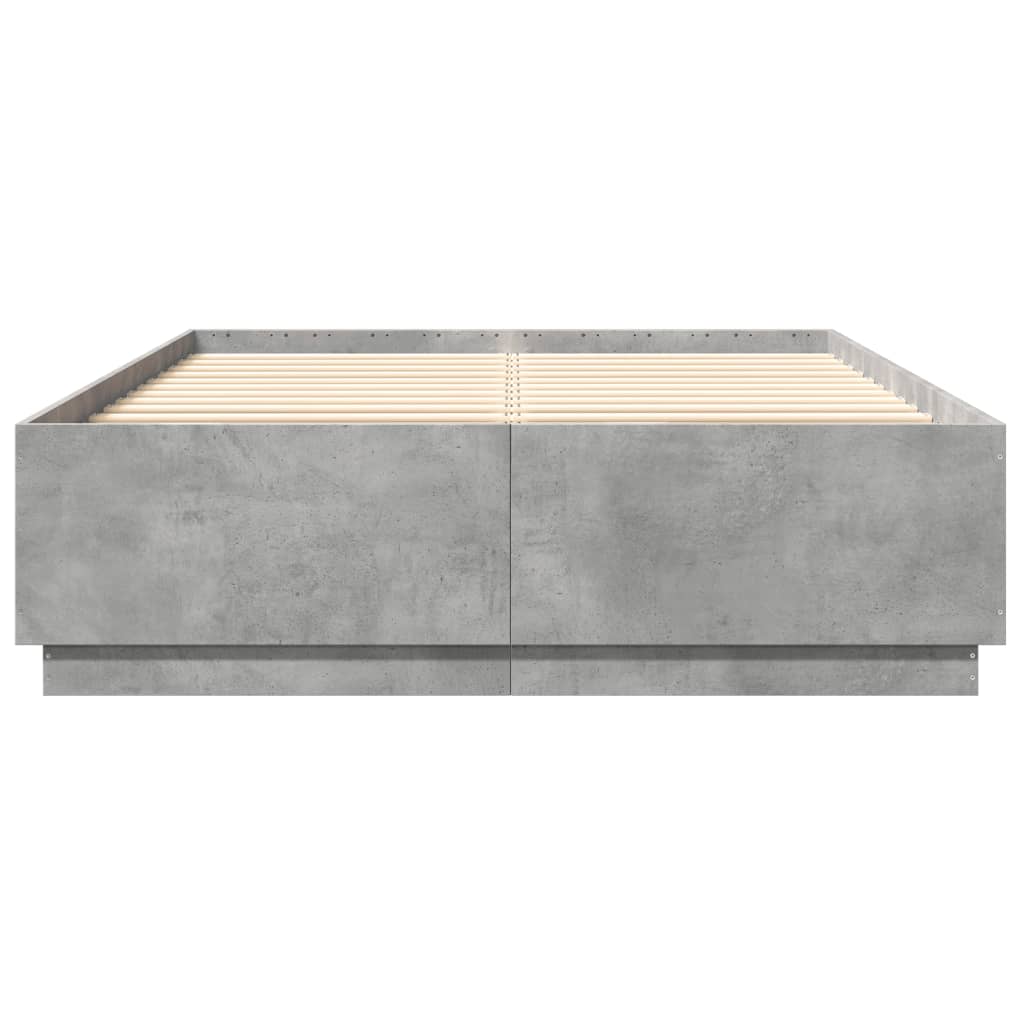 Cadre de lit sans matelas gris béton 160x200 cm - XIOS