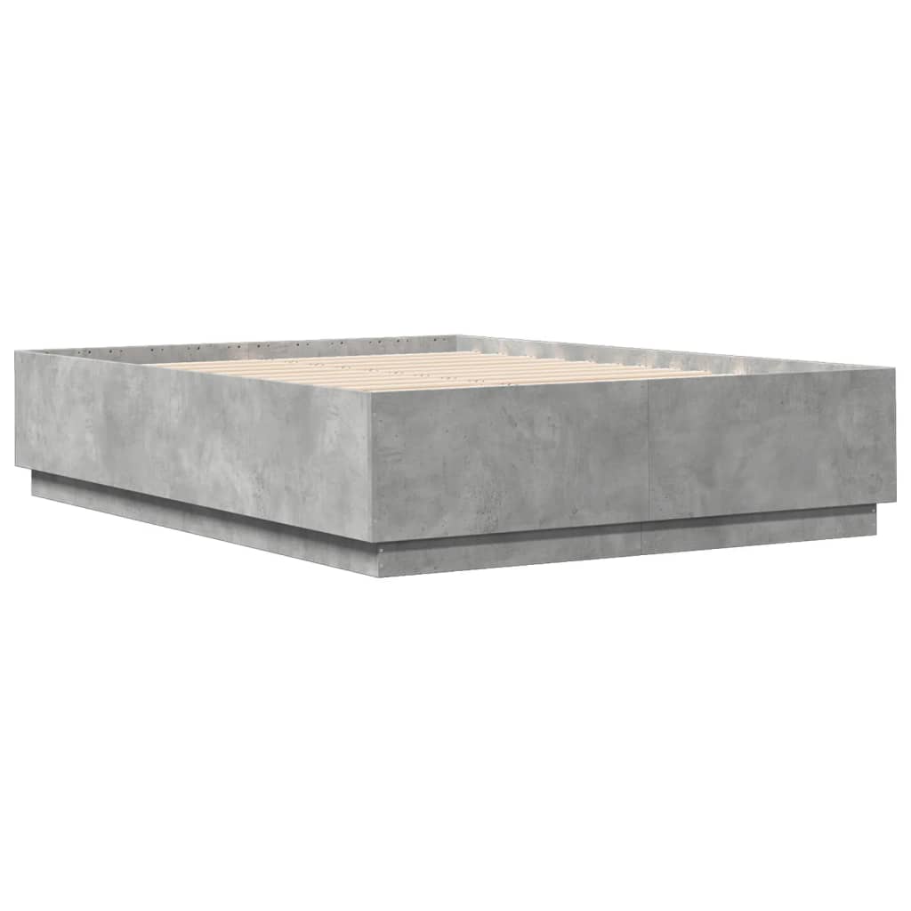 Cadre de lit sans matelas gris béton 150x200 cm - XIOS