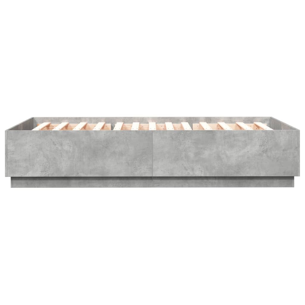 Cadre de lit sans matelas gris béton 150x200 cm - XIOS