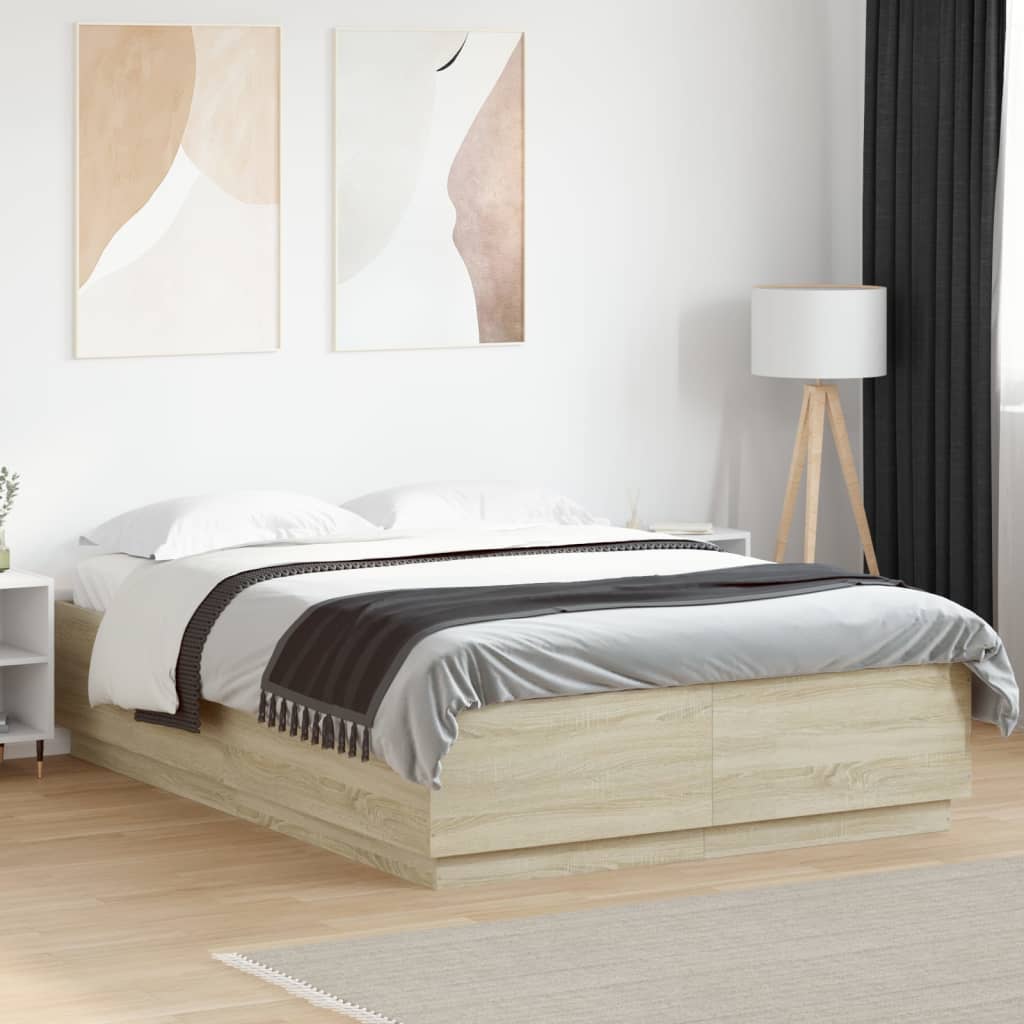 Cadre de lit sans matelas chêne sonoma 140x200 cm - XIOS