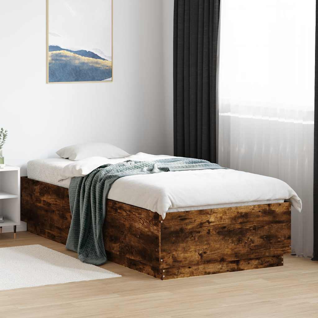 Cadre de lit sans matelas chêne fumé 100x200 cm - XIOS