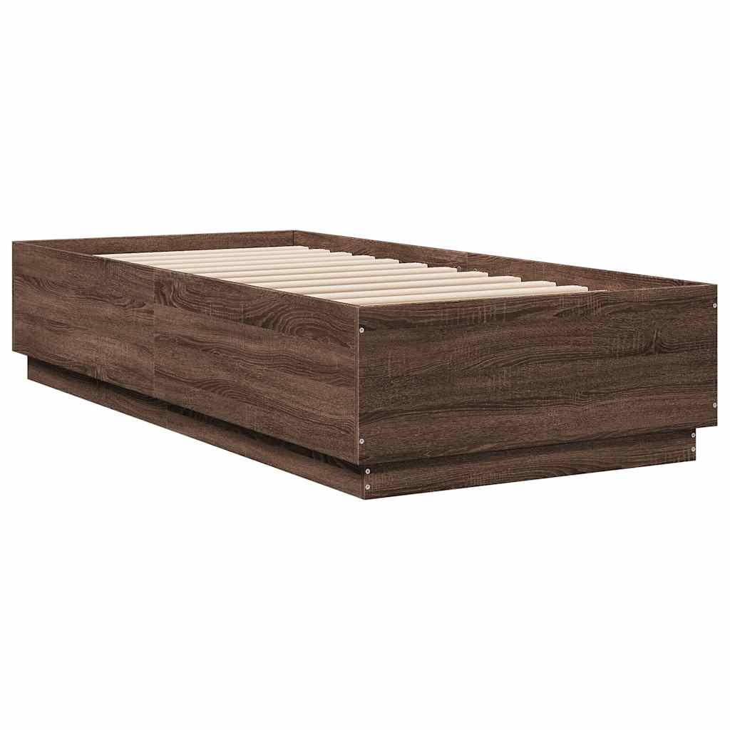 Cadre de lit sans matelas chêne marron 100x200 cm - XIOS