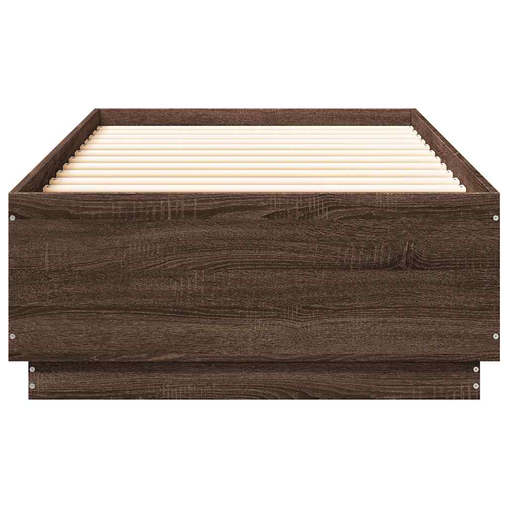 Cadre de lit sans matelas chêne marron 100x200 cm - XIOS