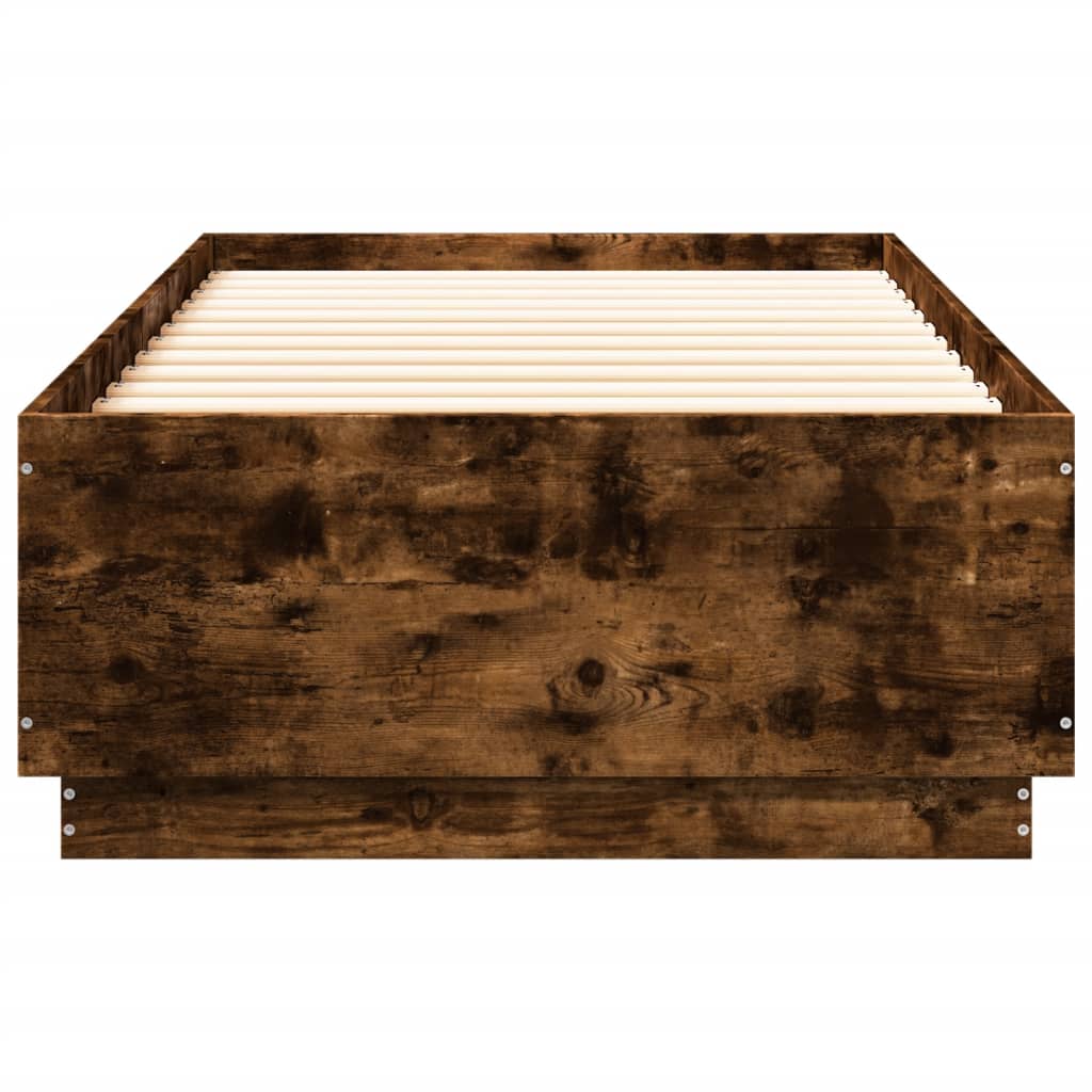 Cadre de lit sans matelas chêne fumé 90x200 cm - XIOS