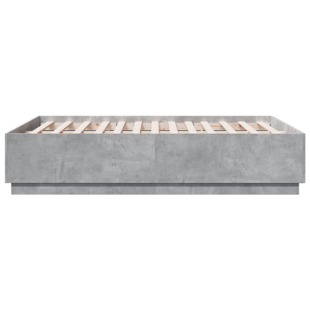 Cadre de lit sans matelas gris béton 140x190 cm - XIOS