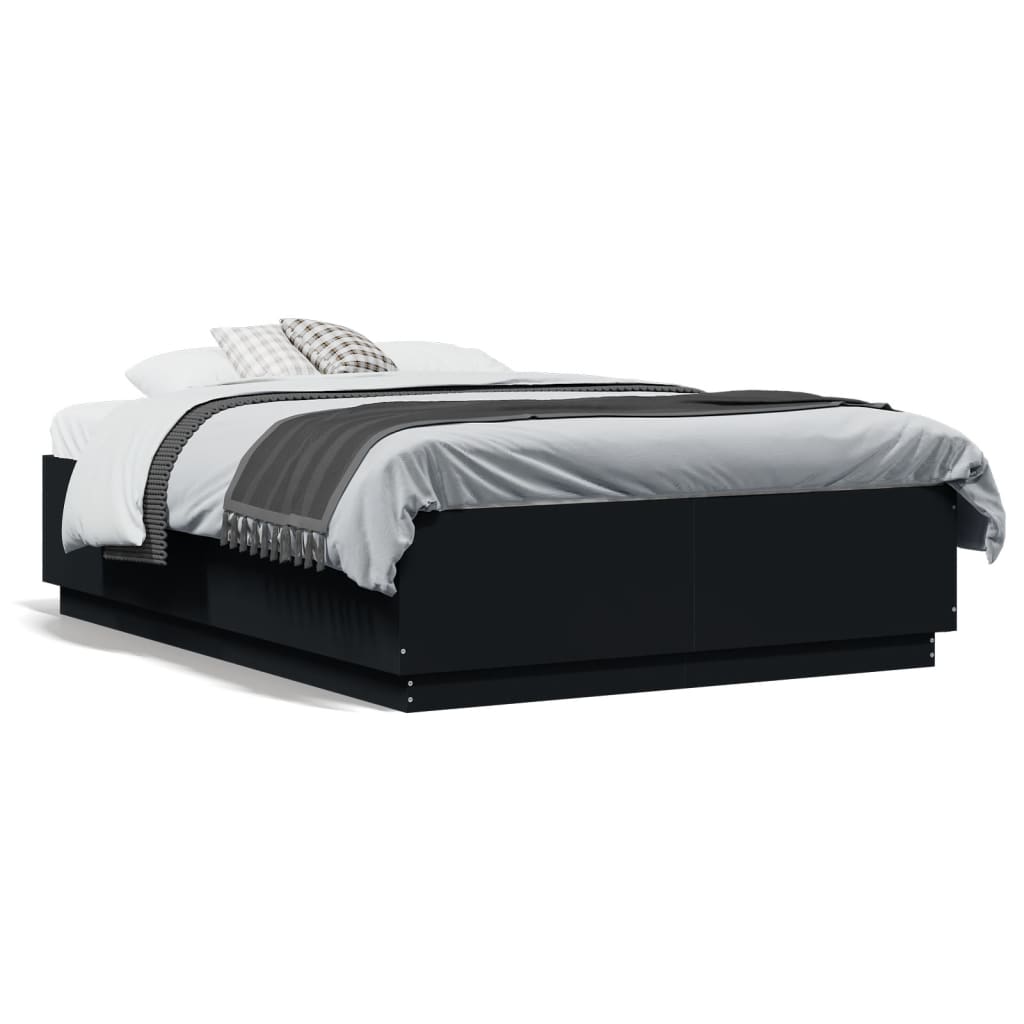 Cadre de lit sans matelas noir 135x190 cm - XIOS