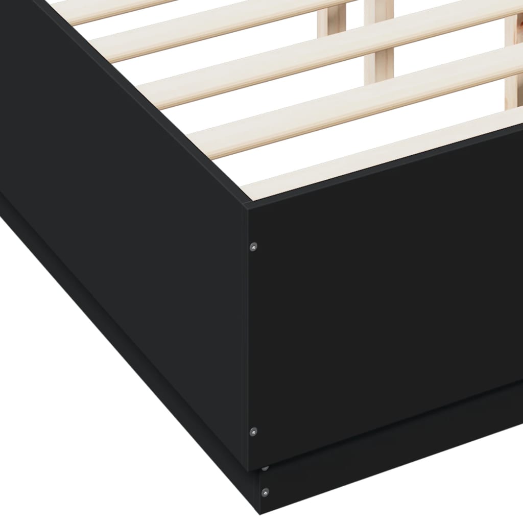 Cadre de lit sans matelas noir 135x190 cm - XIOS