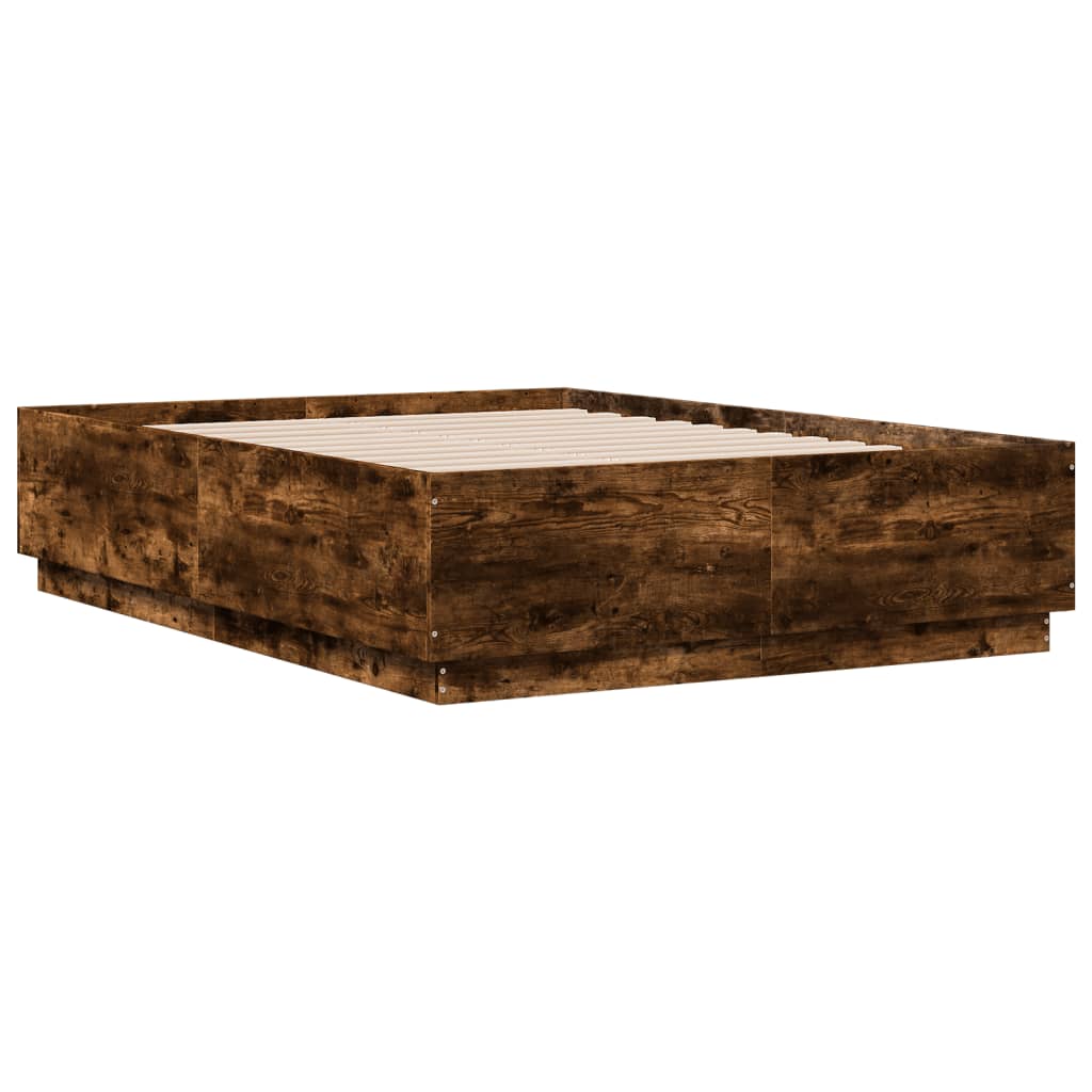 Cadre de lit sans matelas chêne fumé 135x190 cm - XIOS
