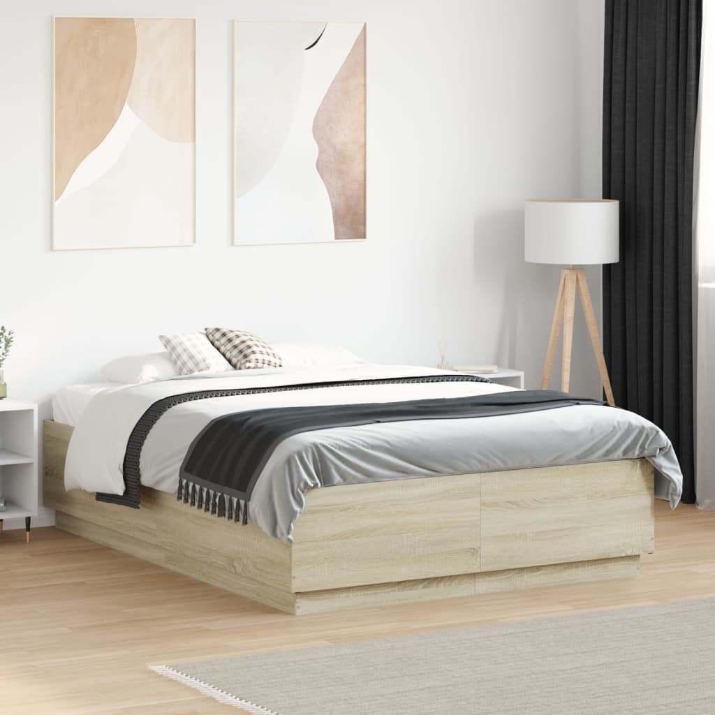 Cadre de lit sans matelas chêne sonoma 120x190 cm - XIOS