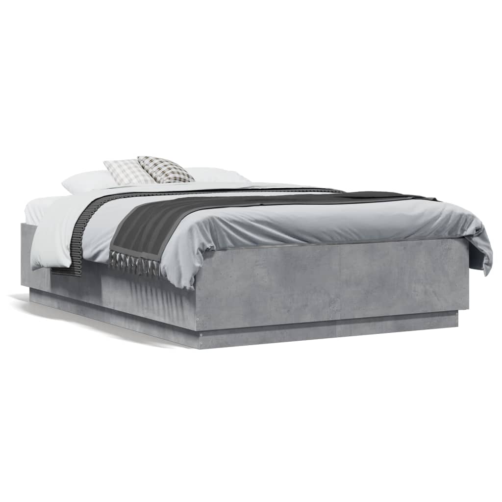 Cadre de lit sans matelas gris béton 120x190 cm - XIOS