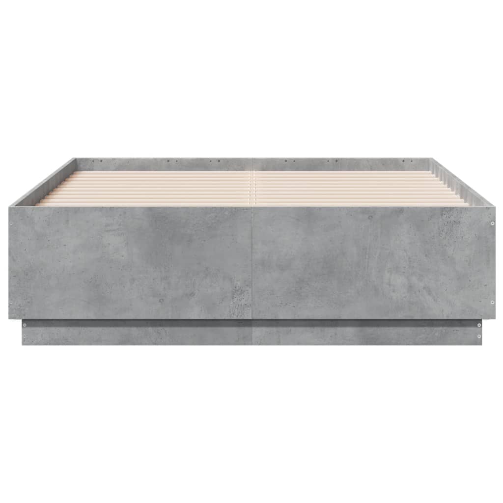 Cadre de lit sans matelas gris béton 120x190 cm - XIOS