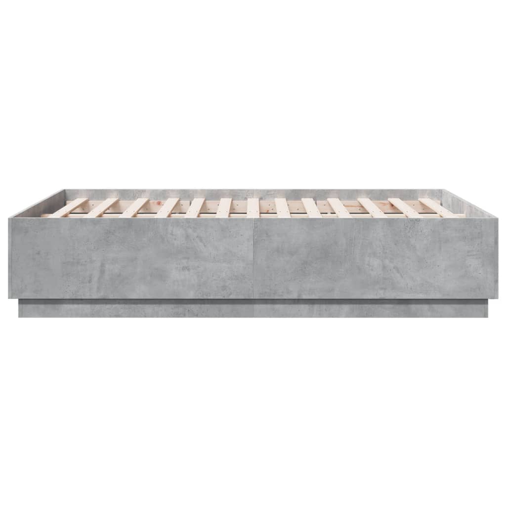 Cadre de lit sans matelas gris béton 120x190 cm - XIOS