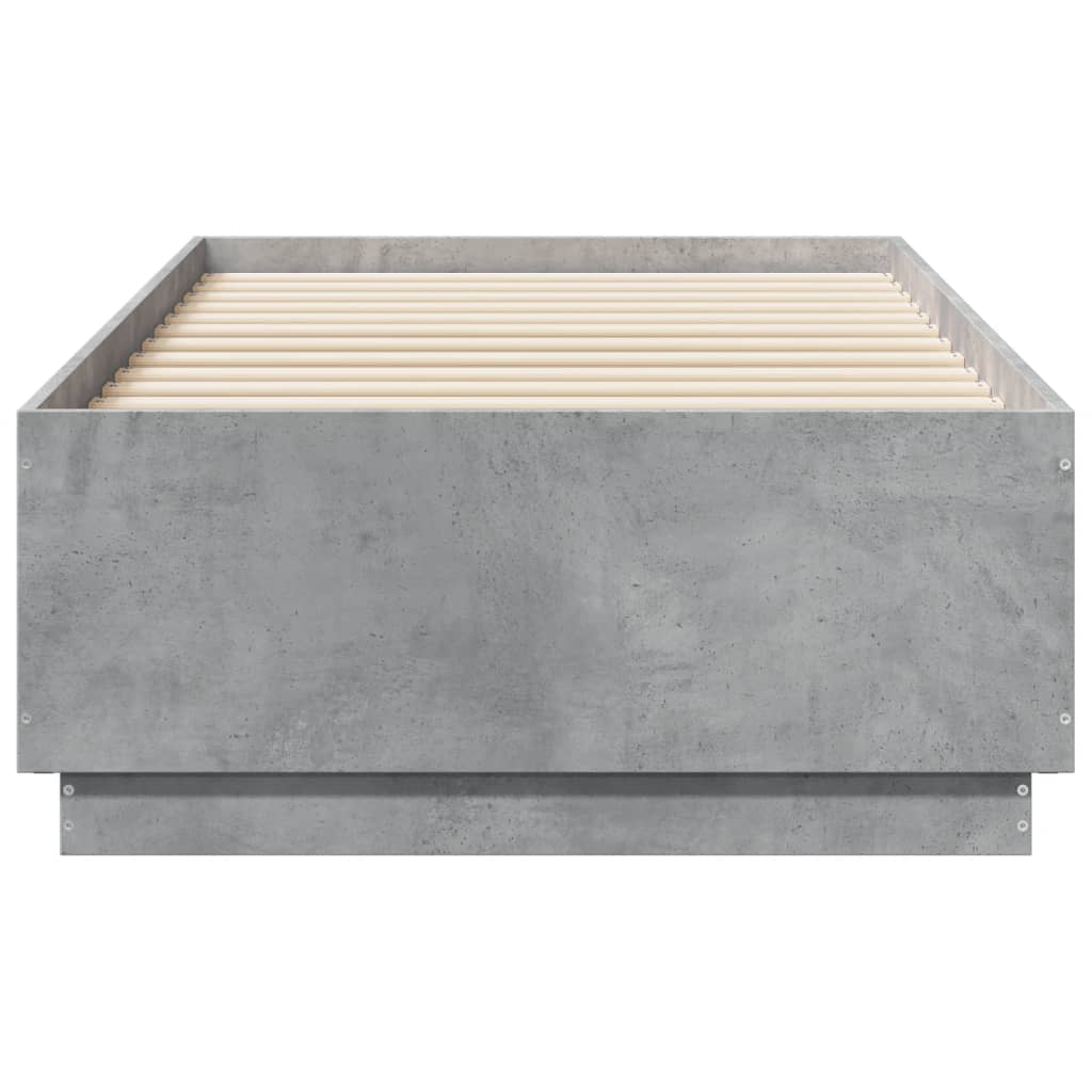Cadre de lit sans matelas gris béton 75x190 cm - XIOS
