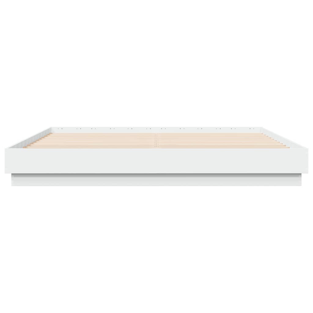 Cadre de lit avec LED sans matelas blanc 200x200 cm - XIOS