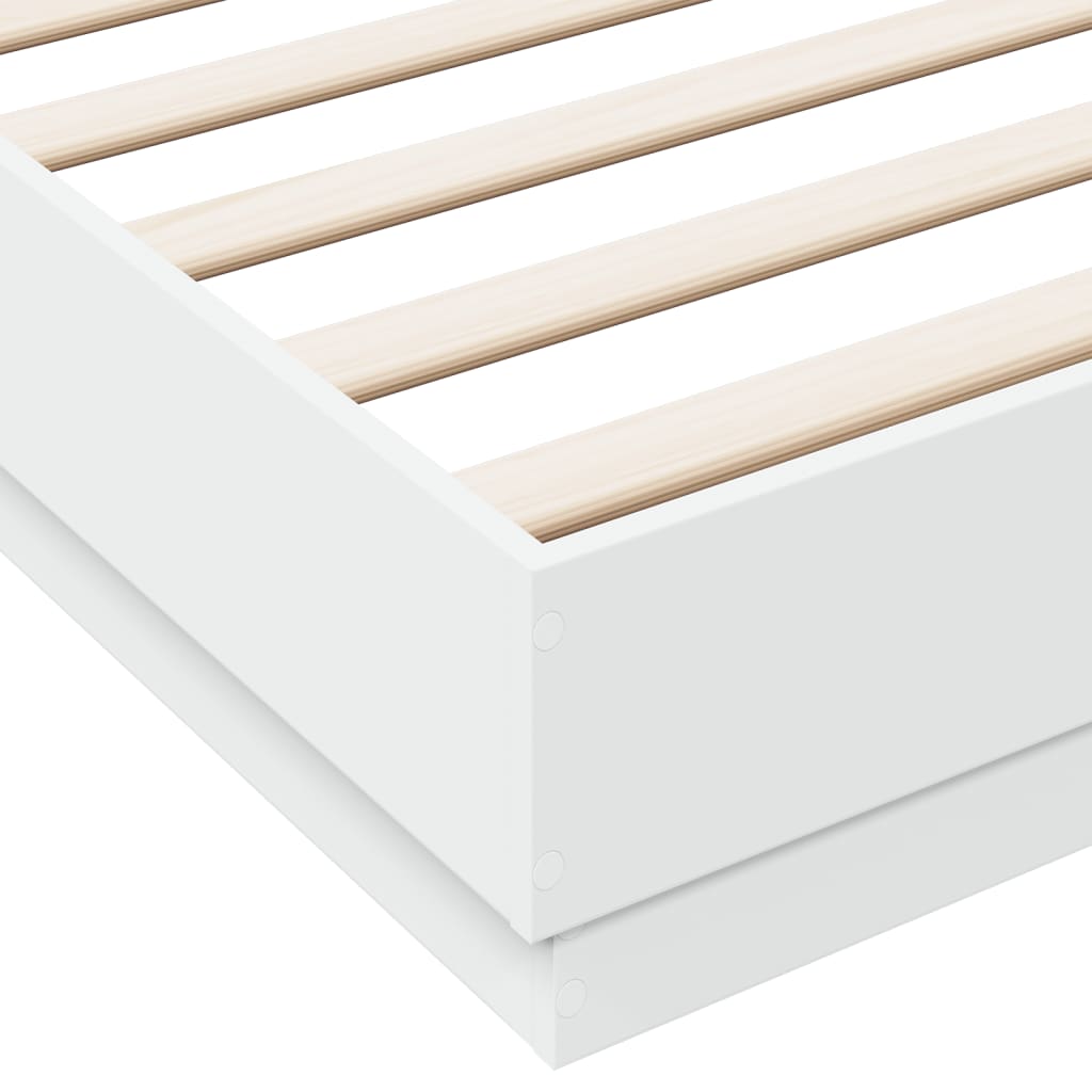 Cadre de lit avec LED sans matelas blanc 200x200 cm - XIOS