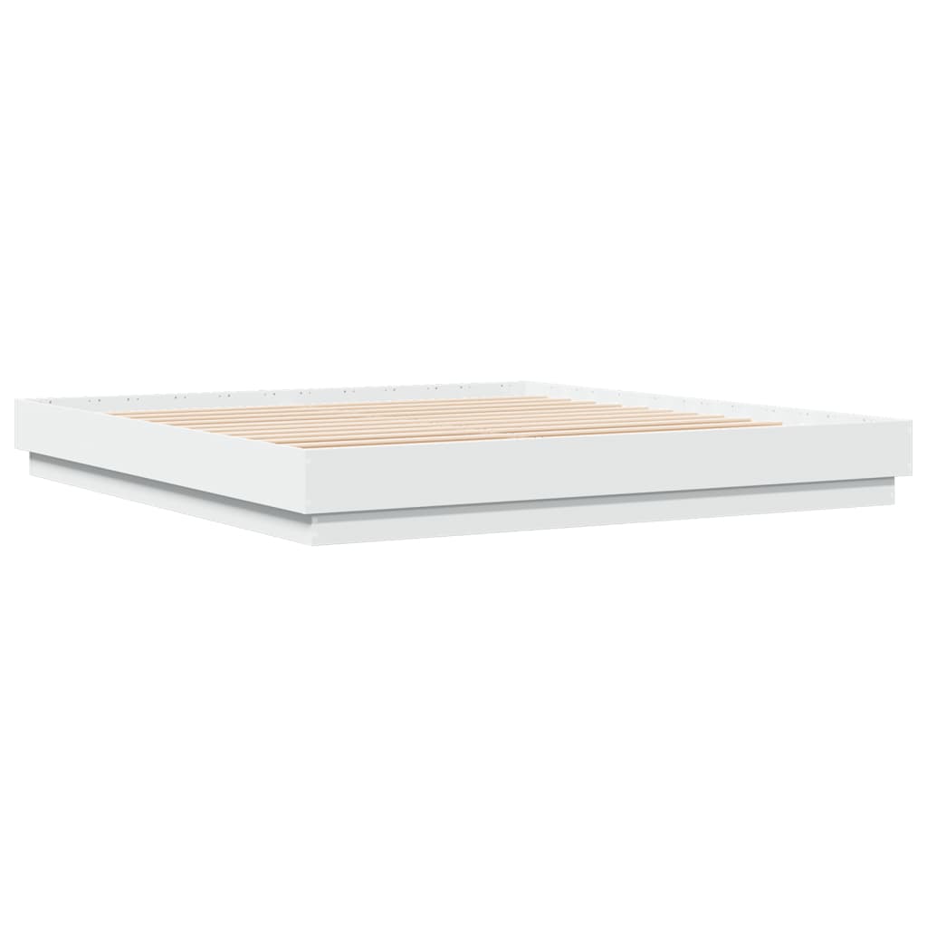 Cadre de lit avec LED sans matelas blanc 180x200 cm - XIOS