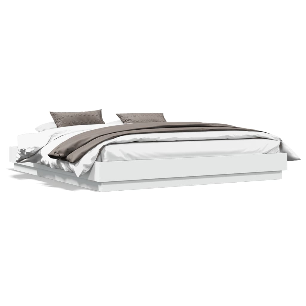 Cadre de lit avec LED sans matelas blanc 180x200 cm - XIOS