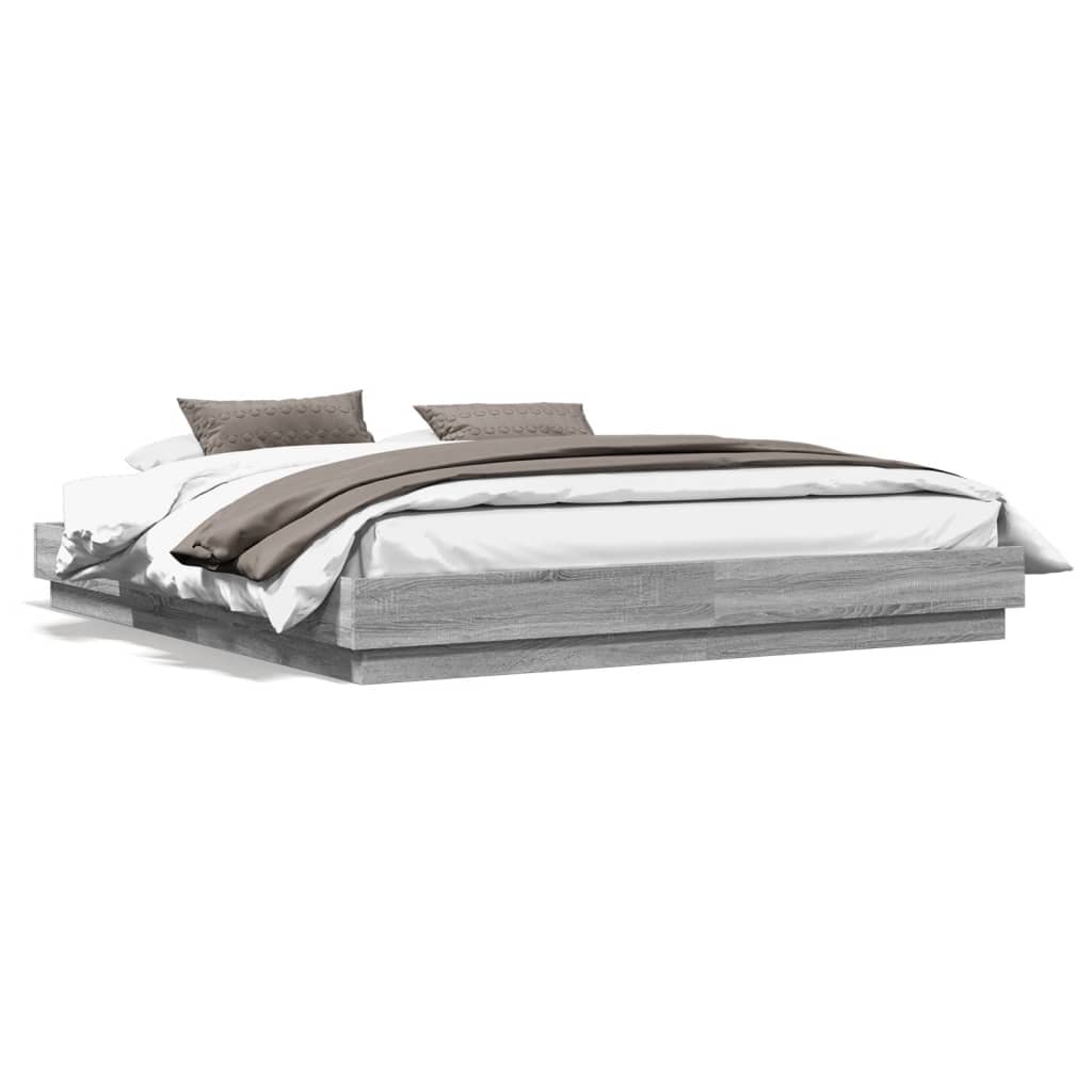 Cadre de lit avec LED sans matelas sonoma gris 180x200 cm - XIOS