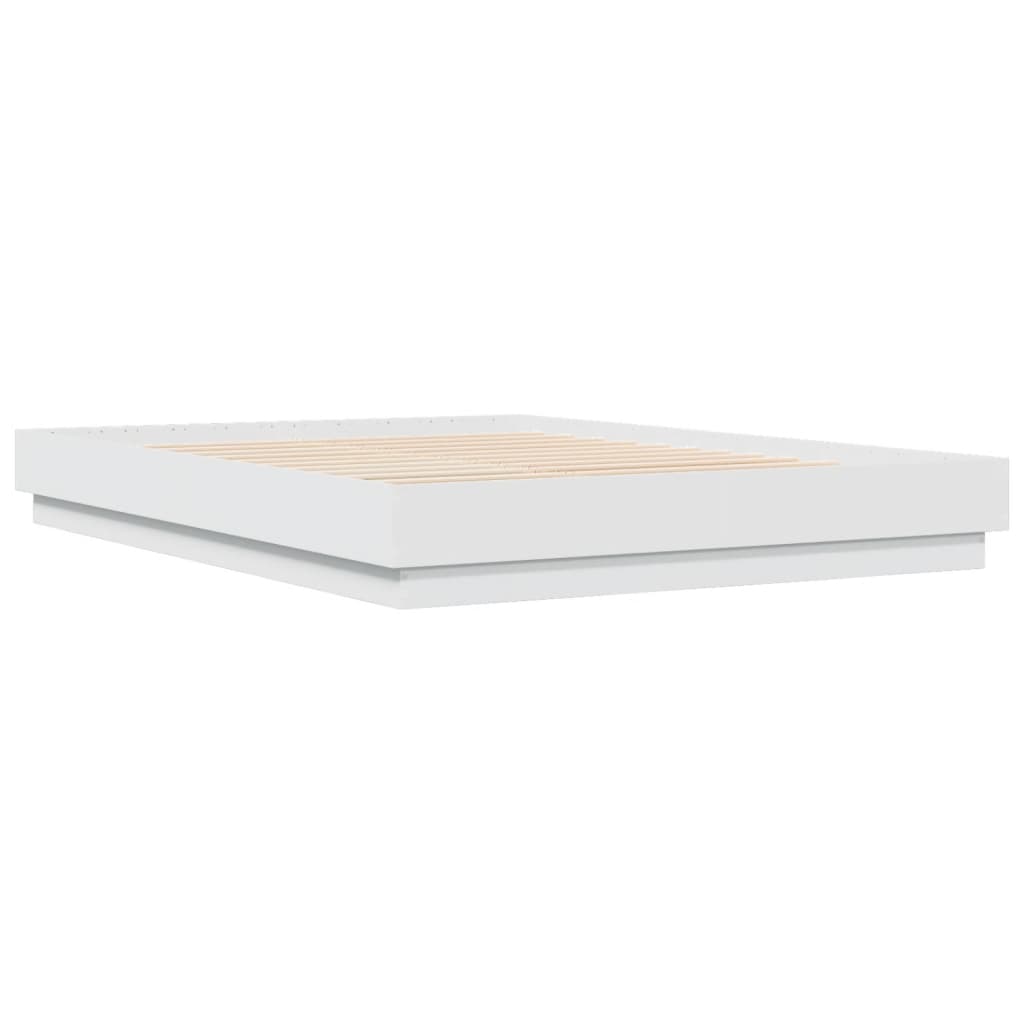 Cadre de lit avec LED sans matelas blanc 160x200 cm - XIOS