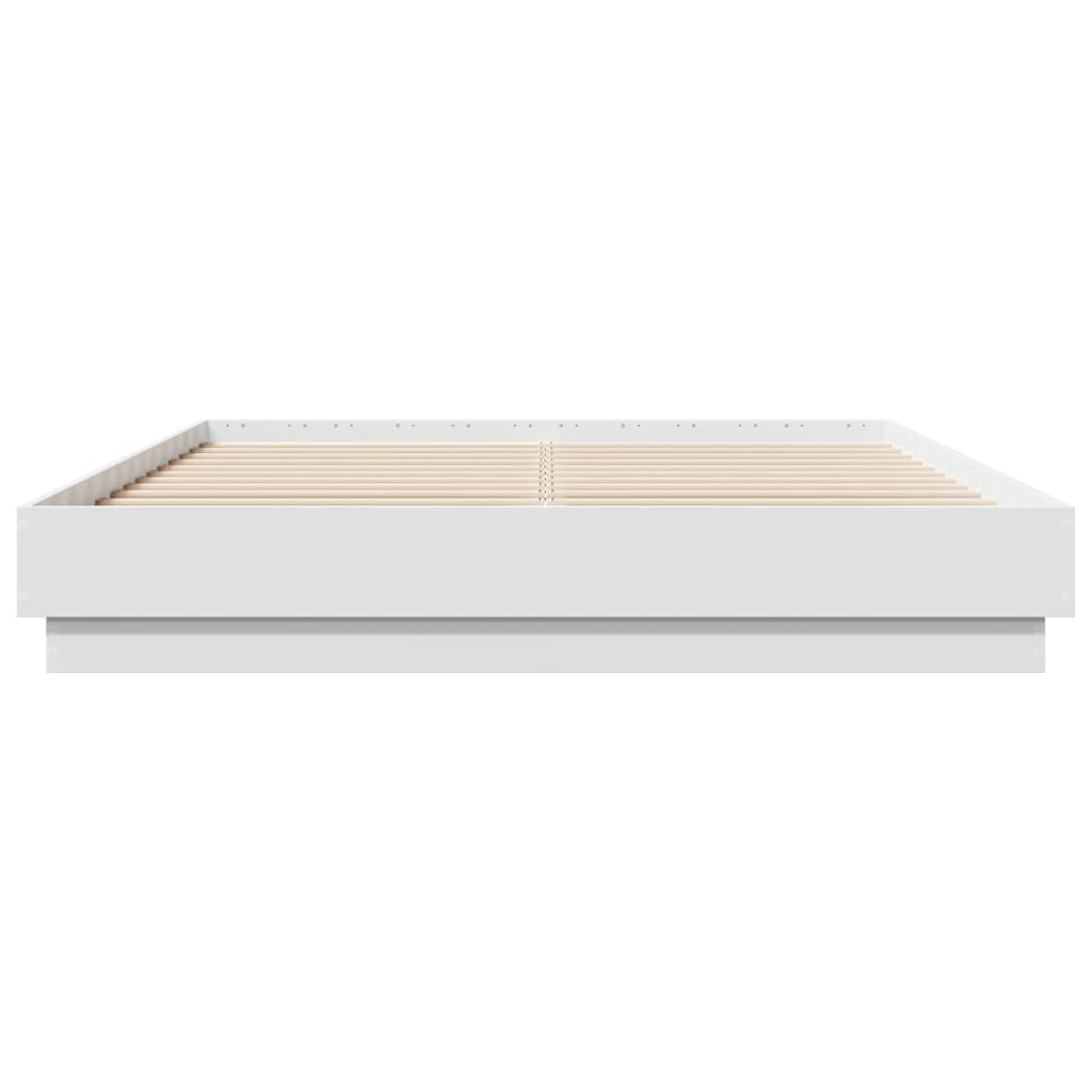 Cadre de lit avec LED sans matelas blanc 160x200 cm - XIOS