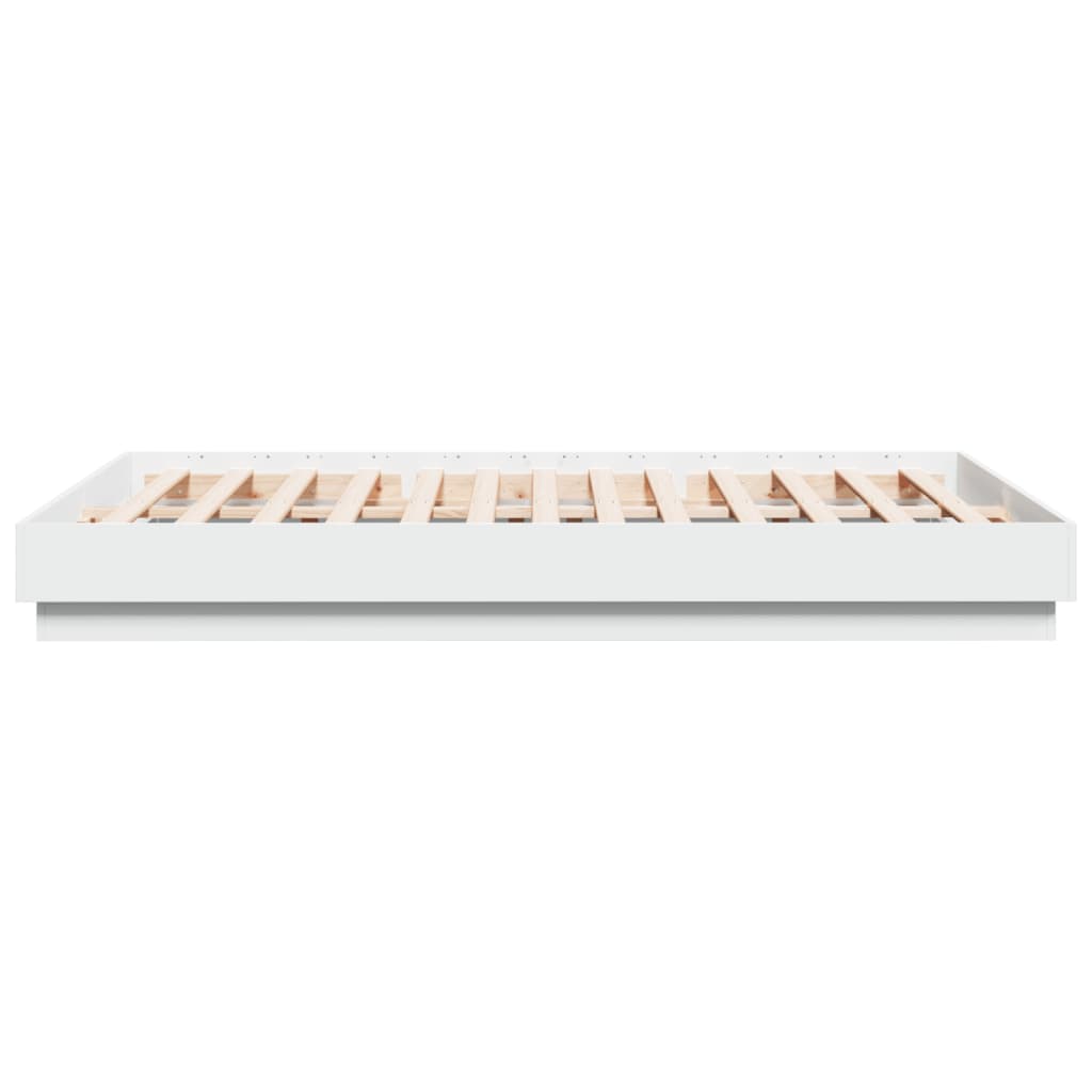Cadre de lit avec LED sans matelas blanc 160x200 cm - XIOS