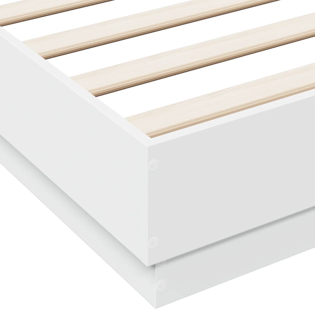 Cadre de lit avec LED sans matelas blanc 160x200 cm - XIOS