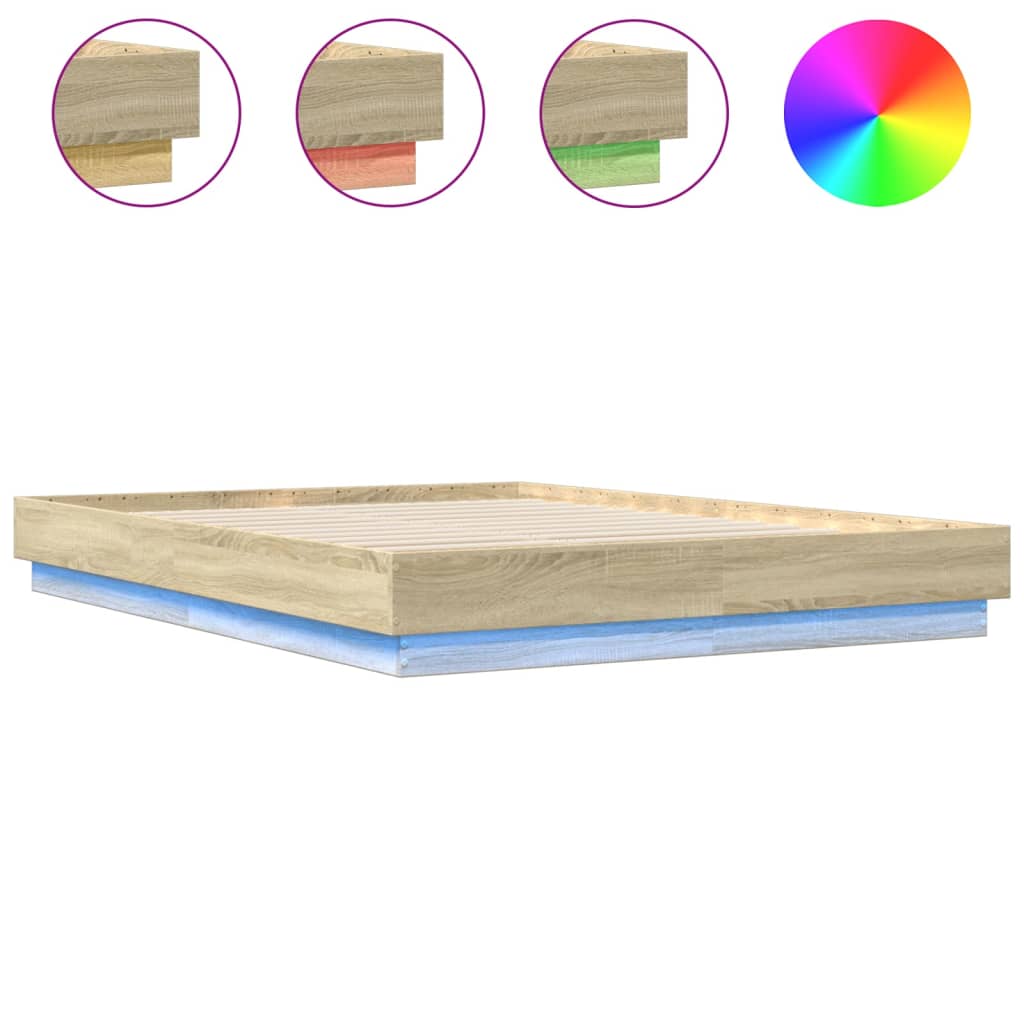 Cadre de lit avec LED sans matelas chêne sonoma 160x200 cm - XIOS