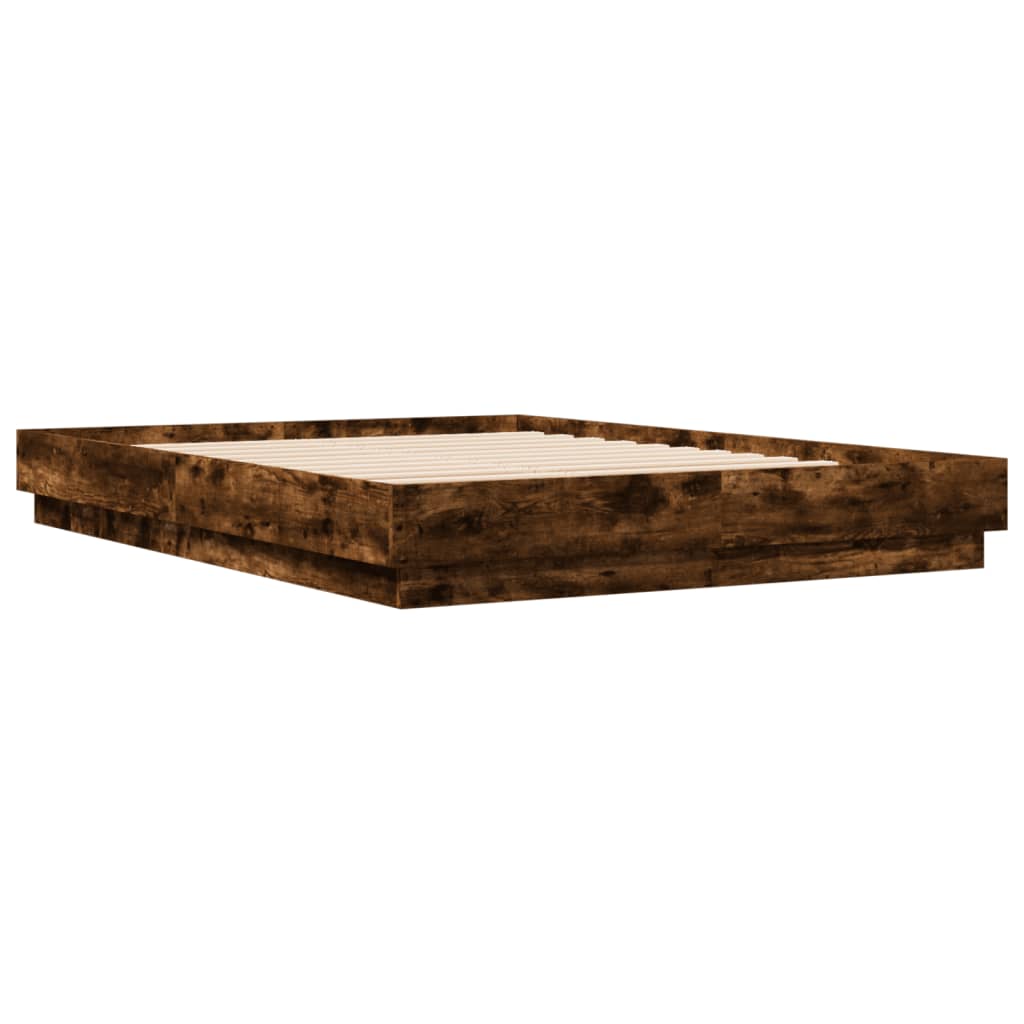 Cadre de lit avec LED sans matelas chêne fumé 160x200 cm - XIOS
