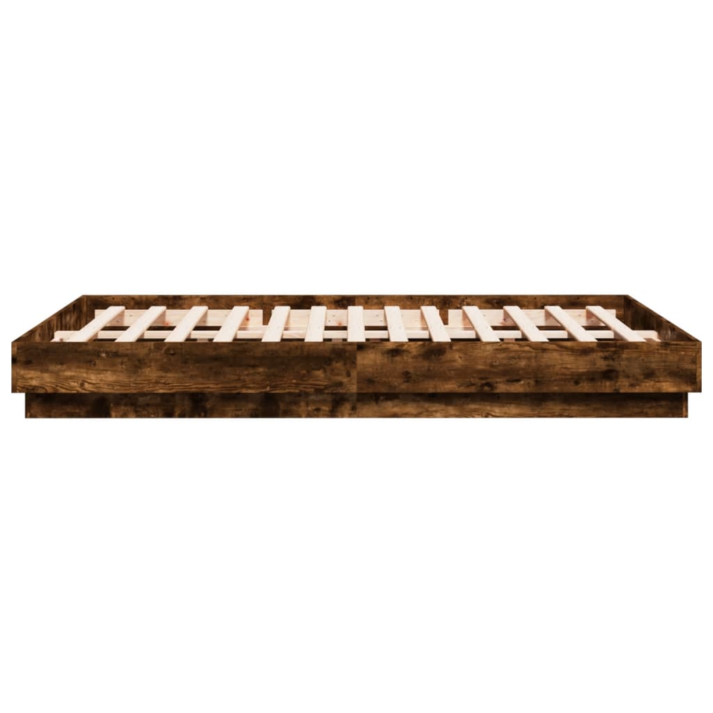 Cadre de lit avec LED sans matelas chêne fumé 160x200 cm - XIOS