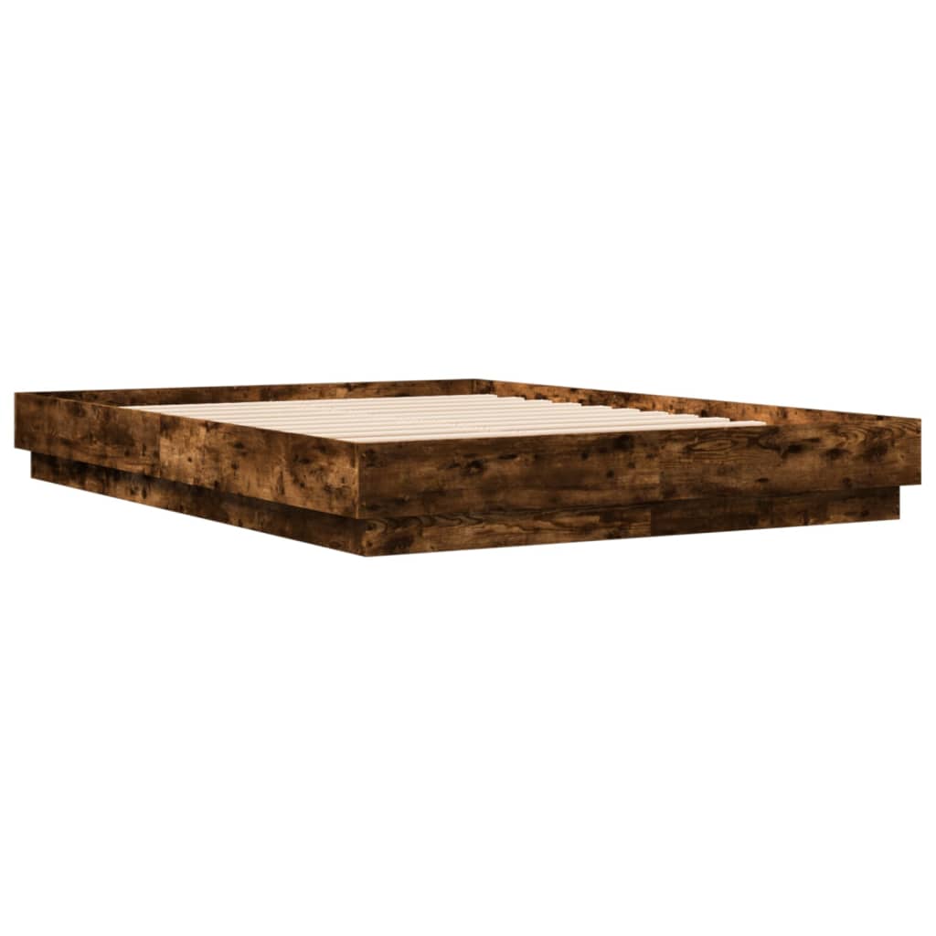 Cadre de lit avec LED sans matelas chêne fumé 160x200 cm - XIOS