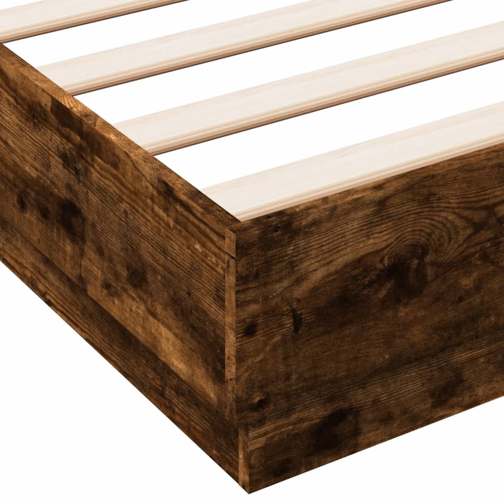 Cadre de lit avec LED sans matelas chêne fumé 160x200 cm - XIOS
