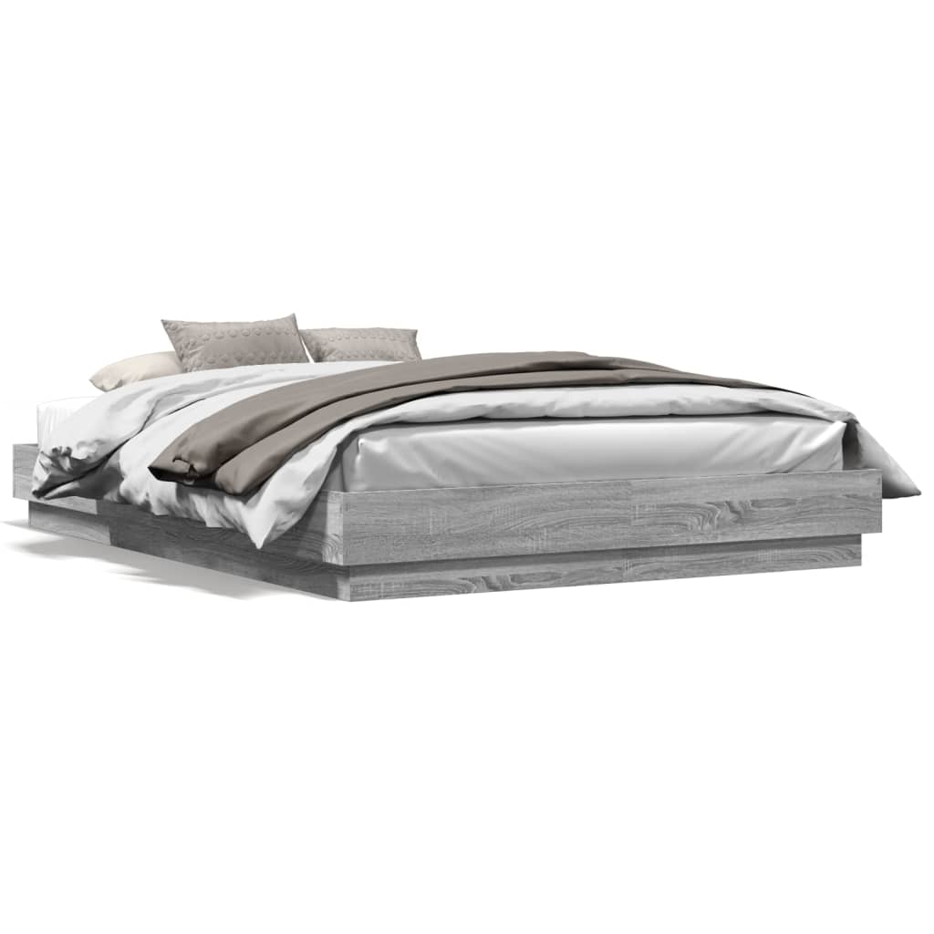 Cadre de lit avec LED sans matelas sonoma gris 160x200 cm - XIOS