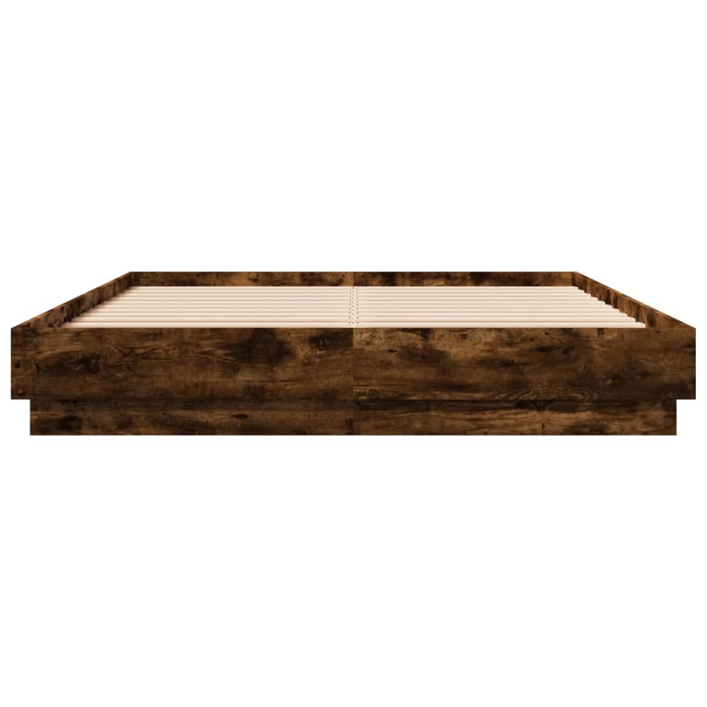 Cadre de lit avec LED sans matelas chêne fumé 150x200 cm - XIOS