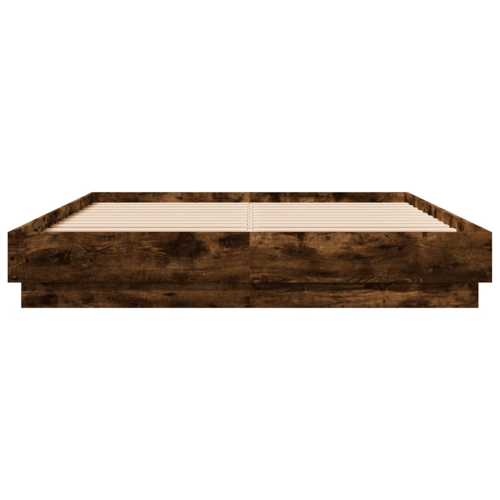 Cadre de lit avec LED sans matelas chêne fumé 140x200 cm - XIOS