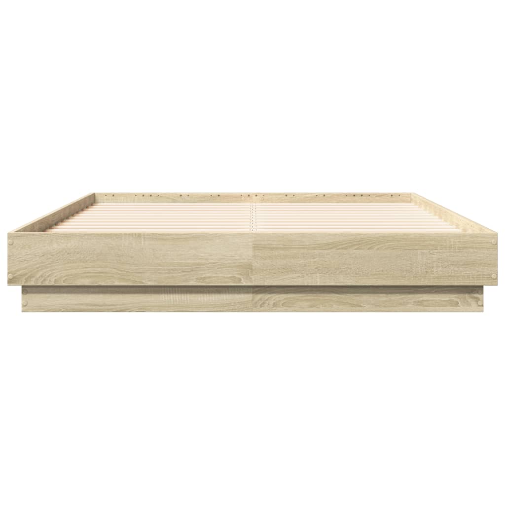 Cadre de lit avec LED sans matelas chêne sonoma 135x190 cm - XIOS