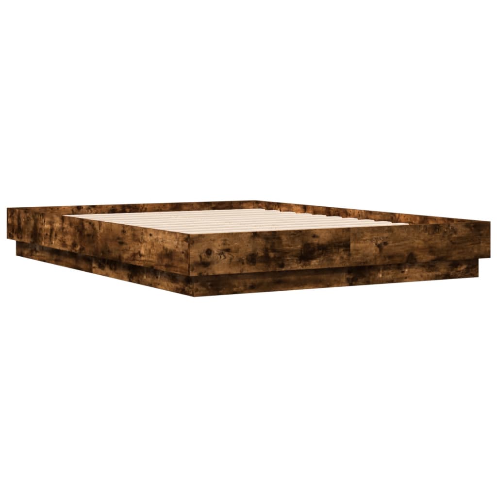 Cadre de lit avec LED sans matelas chêne fumé 120x190 cm - XIOS