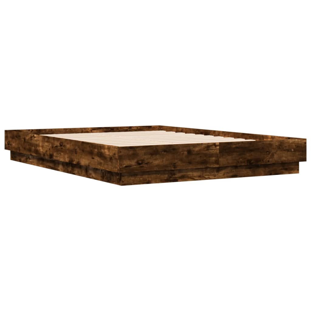 Cadre de lit avec LED sans matelas chêne fumé 120x190 cm - XIOS