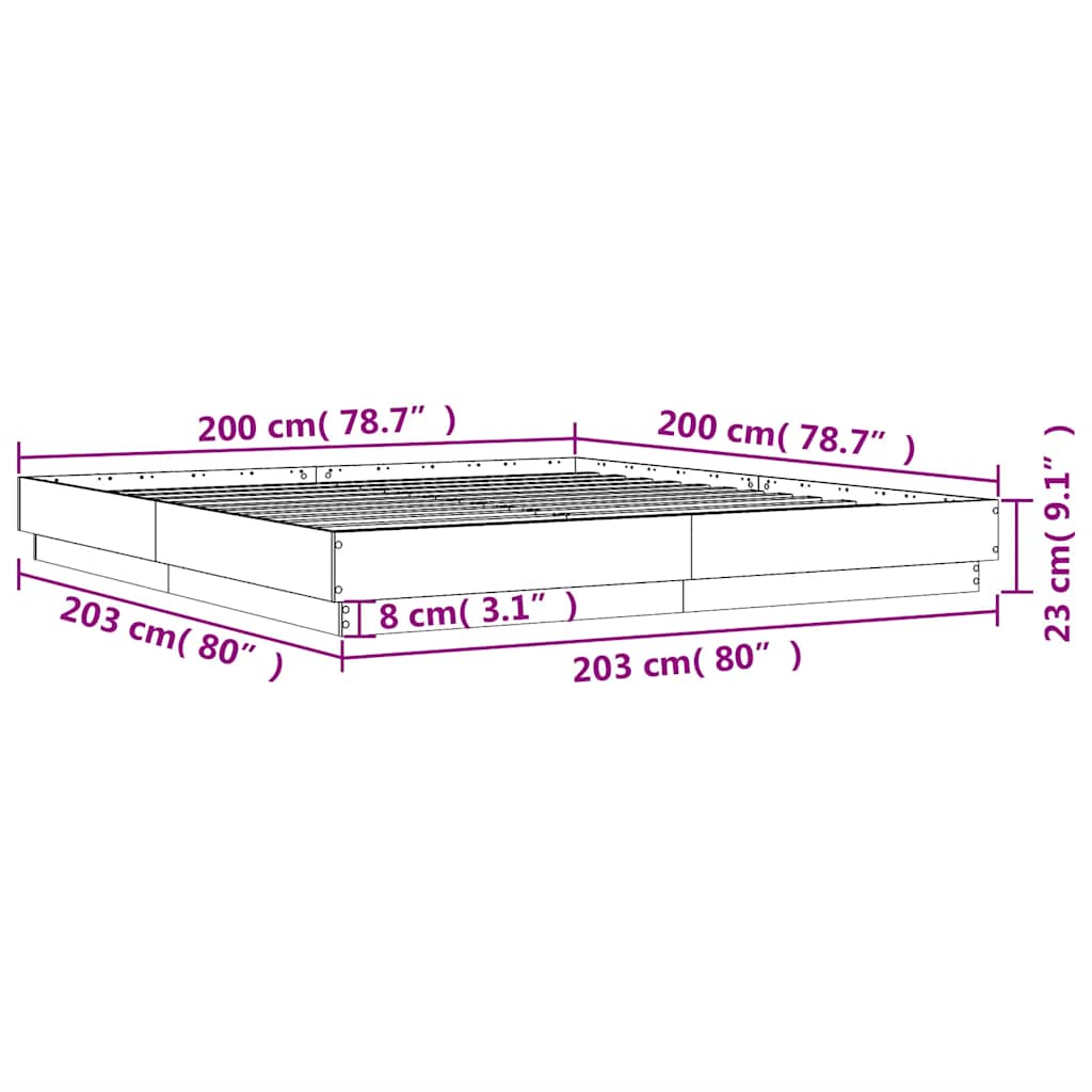 Cadre de lit sans matelas blanc 200x200 cm - XIOS