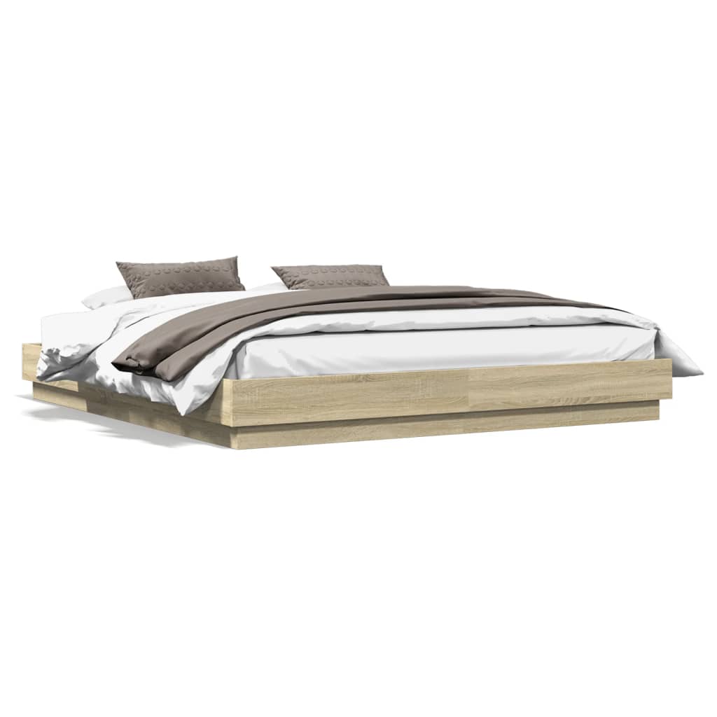 Cadre de lit sans matelas chêne sonoma 200x200 cm - XIOS
