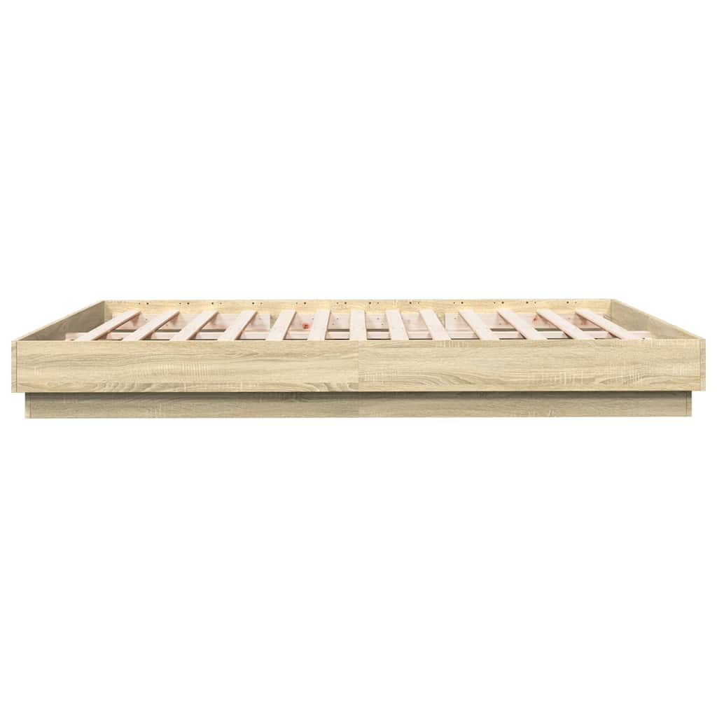 Cadre de lit sans matelas chêne sonoma 200x200 cm