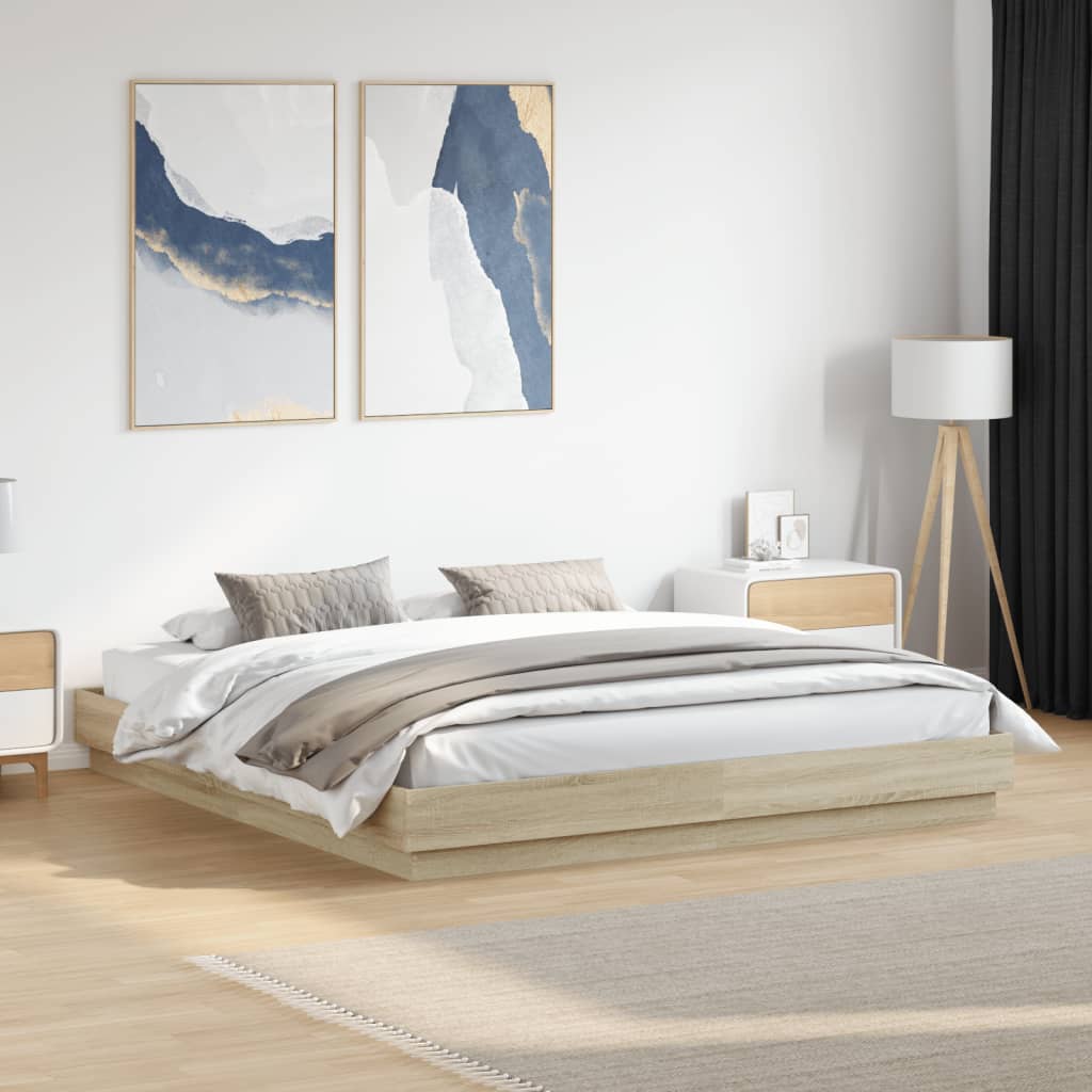 Cadre de lit sans matelas chêne sonoma 200x200 cm - XIOS
