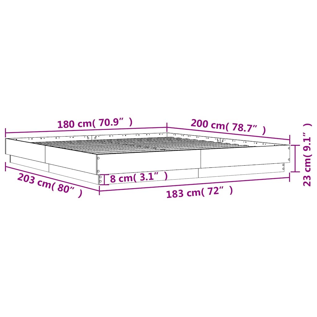 Cadre de lit sans matelas blanc 180x200 cm - XIOS