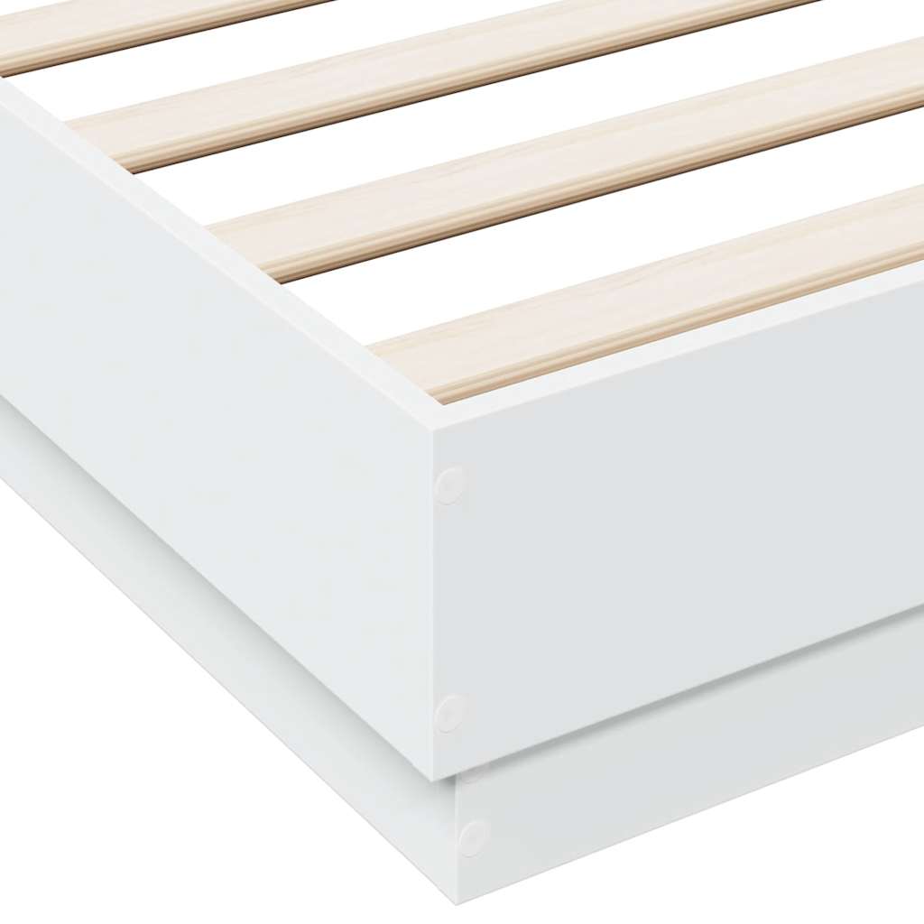 Cadre de lit sans matelas blanc 140x200 cm