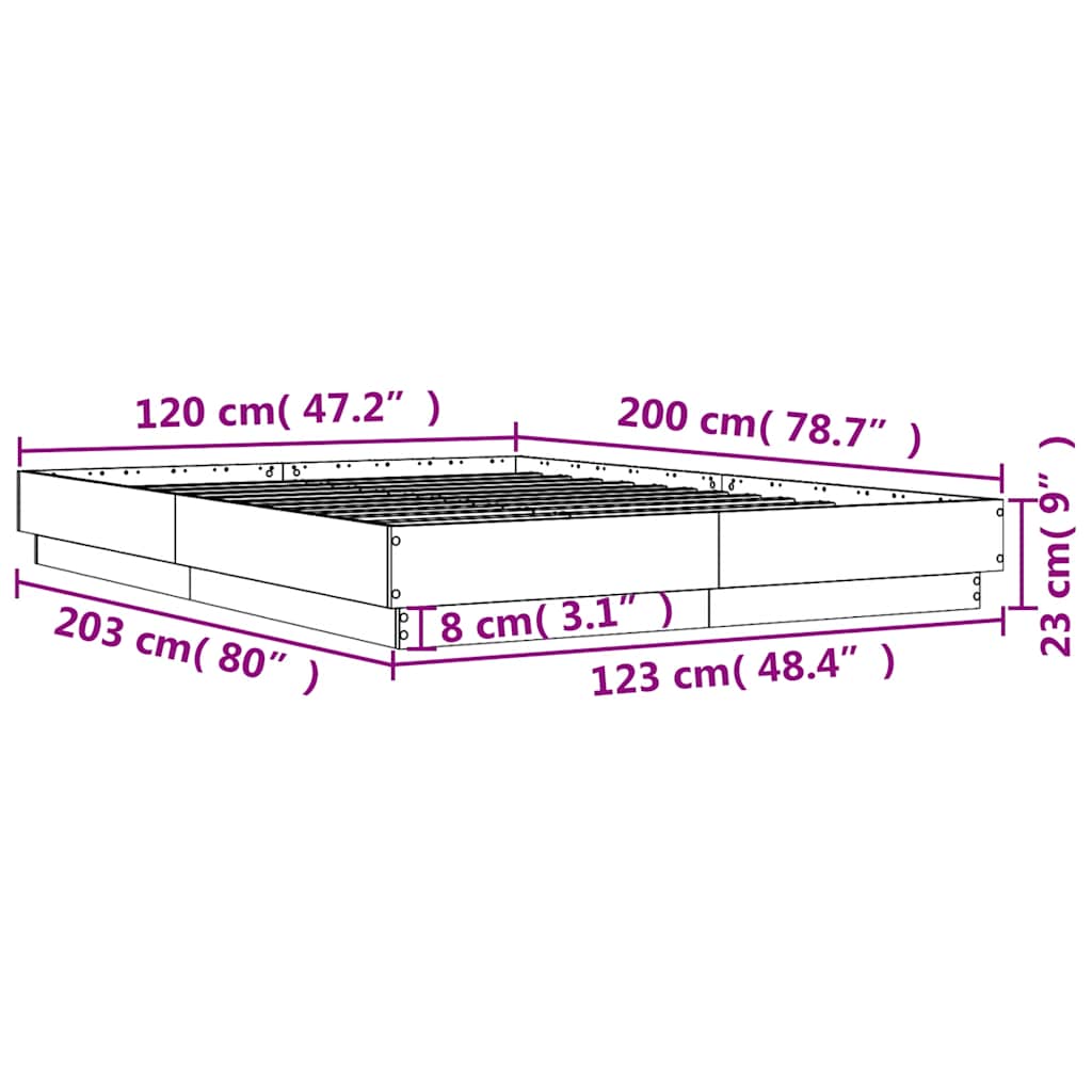 Cadre de lit sans matelas blanc 120x200 cm - XIOS